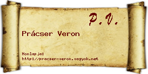 Prácser Veron névjegykártya